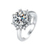 S925 Sterling Silver Wedding Ring Luxury Light Luxury Flower Ring High Carbon Rhinestone Ring