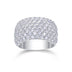 Multiple Row Diamond Wide Rings, Moissanite Rings, Luxury Fashion Silver Rings