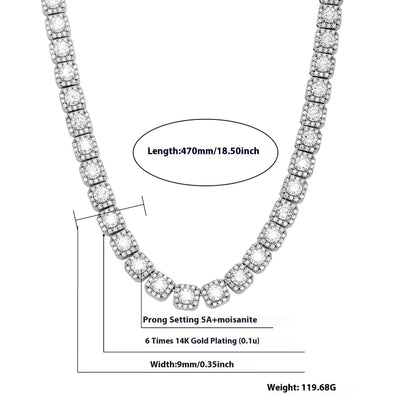 Men's Hip Hop Necklace Silver Candy