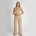 Fashion Elegant Long Sleeveless Jumpsuit Summer V-neck Casual Wide Leg Long Overalls Clothing For Women Douson Odeh