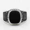 925 Silver Vintage Thai Silver Black Agate Ring