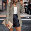 Fashion Lady Houndstooth Front Cardigan Jacket