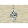 Sterling Silver Cherry Blossom Necklace Men's And Women's Vintage Cross Pendant