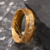 Middle Inlaid Gold Foil Damascus Steel Ring