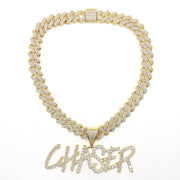 European And American Hip-hop Letters Custom Necklace Stitching Pendant