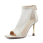 Summer Fashion Mesh Stiletto High Heel Ladies Short Boots