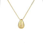 Glossy Water Drop 26 English Letter Pendant Copper-plated Gold Simple Pendant Female