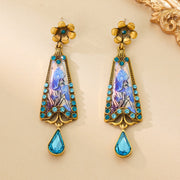 Enamel Painted Light Luxury Inlaid Zirconium Ethnic Earrings