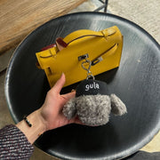 Gray Plush Doll Cute Cartoon Sunglasses Puppy Toy Bag Package Pendant