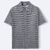 Men's French Beaded Design Hollow Sweater