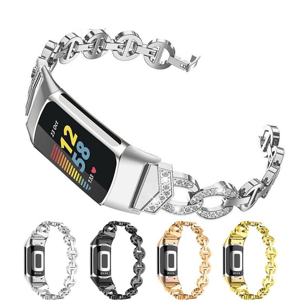 Creative All-match VO Full Diamond Metal Stainless Steel Strap