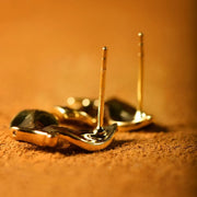 18K Golden Butterfly Ear Studs Yellow Leaf Ear Studs Personalized Minority