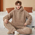 Men's Flannel Can Be Worn Outside Casual Homewear Coral Fleece Suit