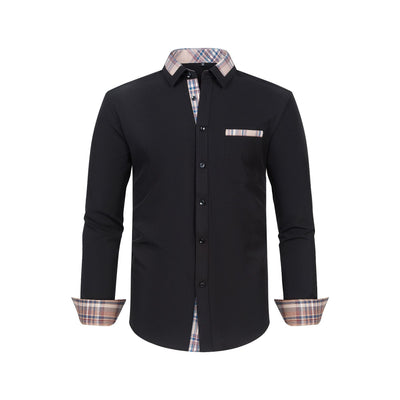 Large Size Patchwork Flower Collar Long Sleeved Men