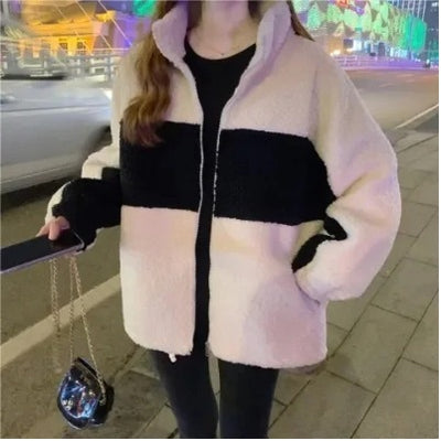 Lamb Down Women's Autumn And Winter All-matching Loose Short Casual Top