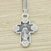 Sterling Silver Cherry Blossom Necklace Men's And Women's Vintage Cross Pendant