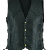Men's Leather Waistcoat V-neck Single Breasted Side Zipper Lace Up Short Sleeveless Top Douson Odeh