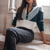 Women's Elegant Sweater Front Button Mixed Color