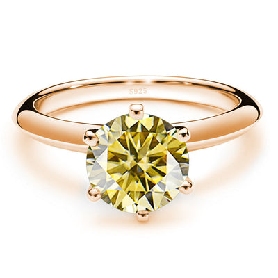 Moissanite Ring Female S925 Silver 18K Gold Plating