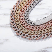 Big Box Jewelry Buckle Cuban Chain Full Zircon Hip Hop Men's Necklace