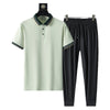 Summer Quick-drying Breathable Casual Long Pants Men's Polo Shirt Two-piece Suit