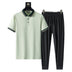 Summer Quick-drying Breathable Casual Long Pants Men's Polo Shirt Two-piece Suit