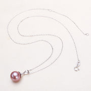 Single Silver Necklace Pearl Pendant