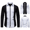 Color Block Zipper Design Plus Size Long Sleeve Shirt