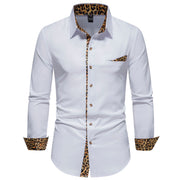 Men's Shirt Color Matching Long Sleeve Clothing