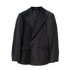 Striped Double Breasted Blazer Men Fashion Tailored Suit