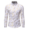 Men's Basic Style Bronzing Flower Shirt