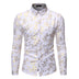 Men's Basic Style Bronzing Flower Shirt