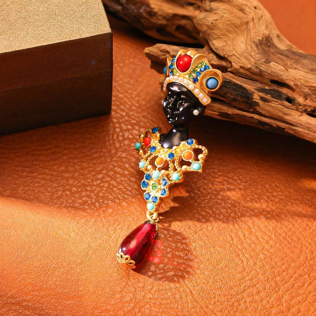 Egyptian-shaped Colored Glaze Brooch Ethnic Style Jewelry