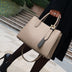Niche Contrast Color One Shoulder Western Style Portable Female Genuine Leather Bag