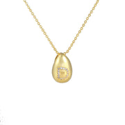 Glossy Water Drop 26 English Letter Pendant Copper-plated Gold Simple Pendant Female