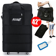 42- 6 Wheels Extra Large Lightweight Luggage Trolley Suitcase Travel Bag Handbag