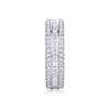 Square Diamond Arrangement, Double Array Diamonds, Luxury Fashion Moissanite Silver Ring