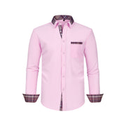 Large Size Patchwork Flower Collar Long Sleeved Men