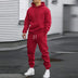 Men's Casual Sports Suit Solid Color Hoodie With Gridles Pants Douson Odeh