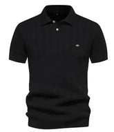 Ribbed Knit Polo Shirt for Men Douson Odeh
