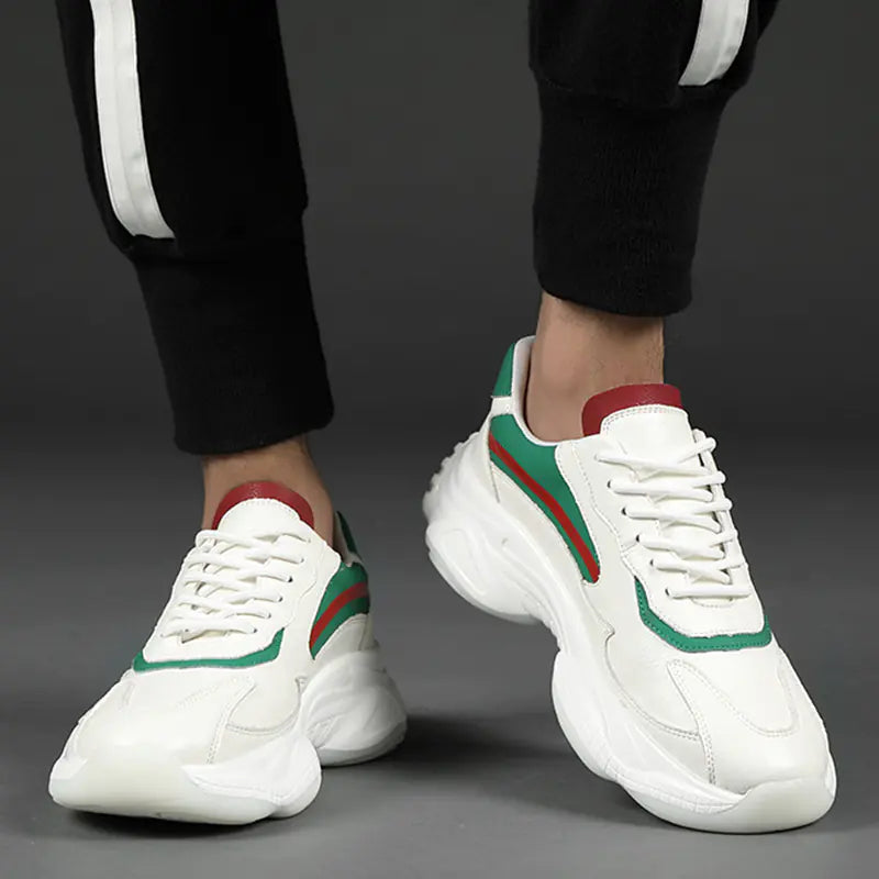 Men's Trendy White Casual Sneakers - Comfort Style
