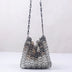 Designer Silver Sequin Woven Evening Clutch Bag for Women