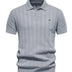Ribbed Knit Polo Shirt for Men Douson Odeh
