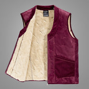 Men's Pure Color All-matching Warm Leisure Lamb Wool Vest