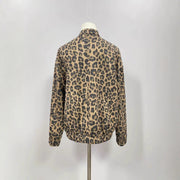 American Shirt Coat Women's Clothing Idle Style Spring Leopard Retro Temperament Top