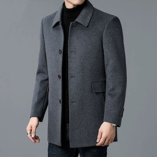 Men's Mid-length Double-sided Four-season Lapel Woolen Coat Douson Odeh
