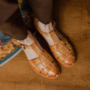 Summer Low Heel Pig Cage Shoes Chunky Heel Retro Roman Sandals For Women