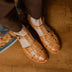Summer Low Heel Pig Cage Shoes Chunky Heel Retro Roman Sandals For Women