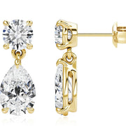 925 Sterling Silver Water Drop Moissanite Stud Earrings