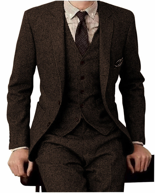 Men's Suit Three-piece Suit Fashion Woolen Suit